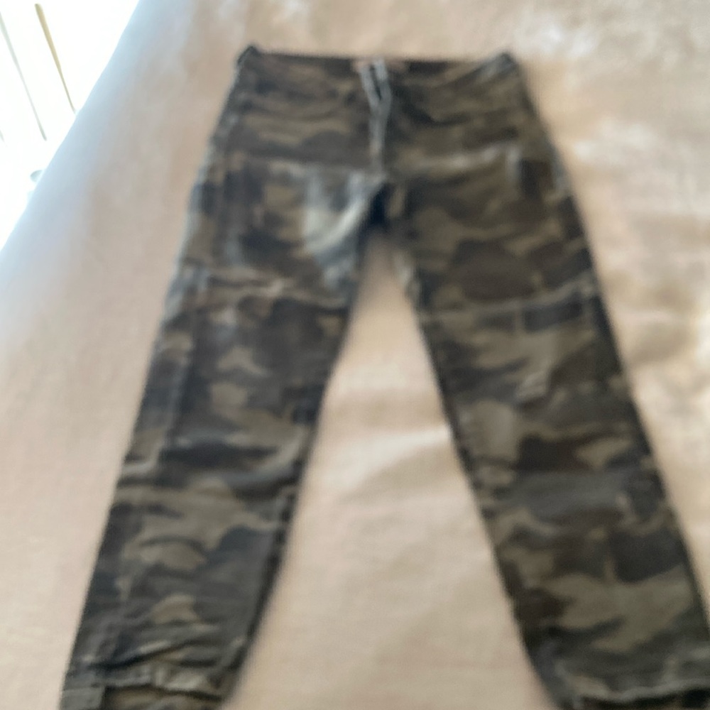 Zara green camouflage jeans. Z1975 denim
